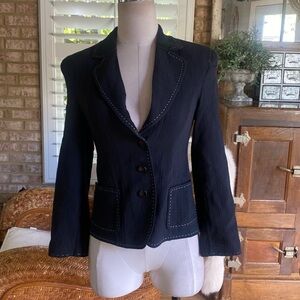 BARBARA LOHMAN ITALY LUXURY LIGHTWEIGHT BLAZER JACKET DESIGNER 38 US 6 BLACK